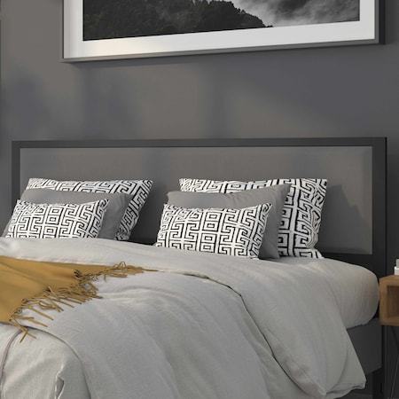 Flash Furniture Melbourne Metal Upholstered King Size Headboard in Dark Gray Fabric HG-HB1717-K-DG-GG